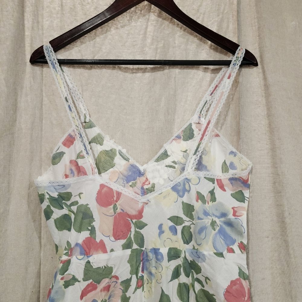 Vintage Gold Label VS High Low Floral Cotton Slip - Picture 5 of 8